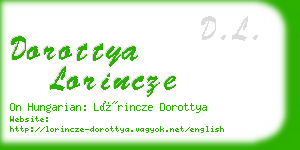 dorottya lorincze business card